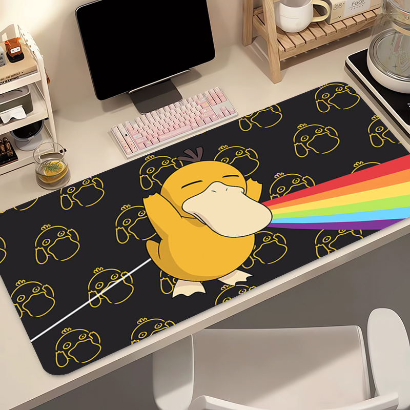 Home Office Keyboard And Mouse - Natural Rubber Mouse Pad Pokemon Psyduck