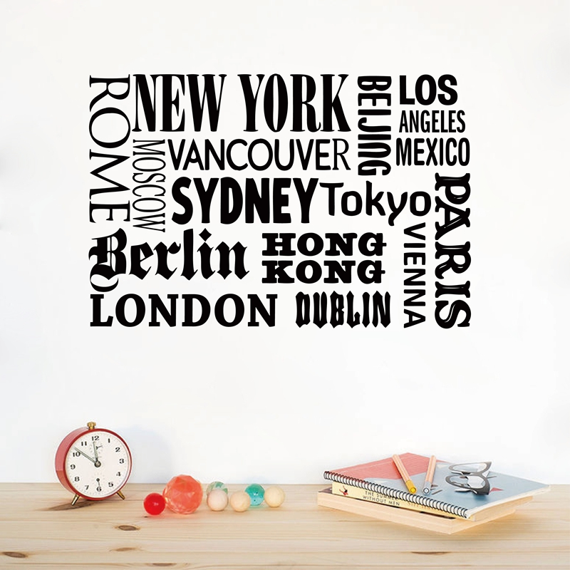 Home Office York - New York London Paris Quote wall