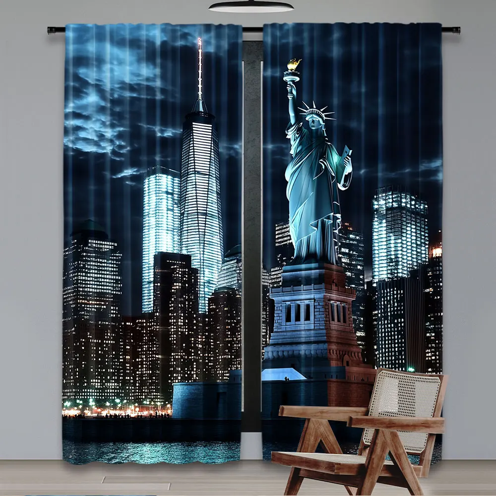 2Pcs Statue Of Liberty Curtain - огляд і ціна Home Office York