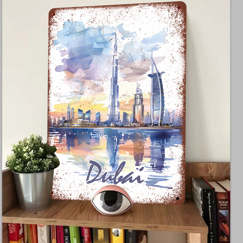 Dubai Skyline Watercolor Metal - огляд і ціна Home Office Dubai