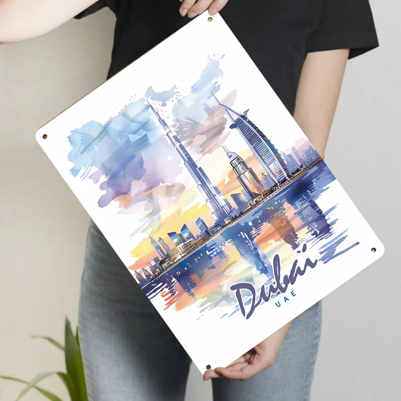 Dubai Skyline Watercolor Metal - огляд і ціна Home Office Dubai