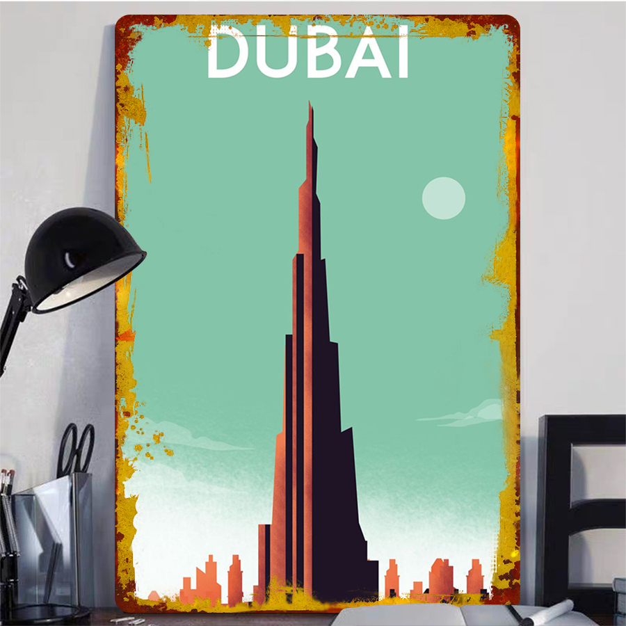Dubai Skyline Metal Wall Art B - огляд і ціна Home Office Dubai