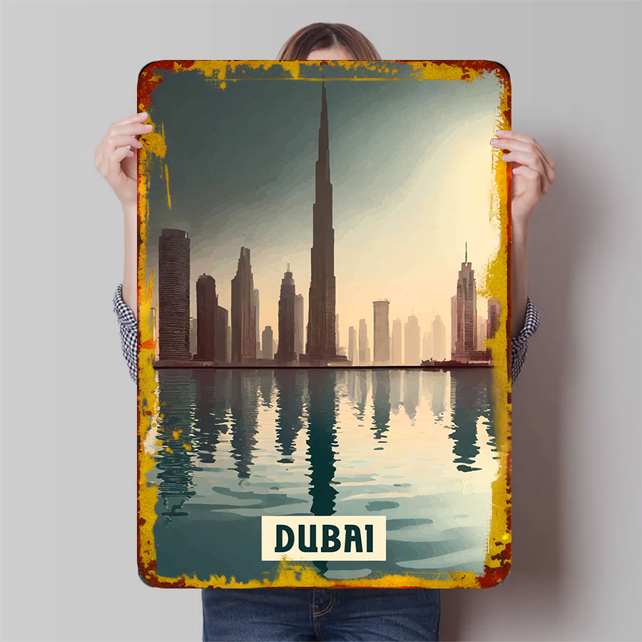 Dubai Skyline at Sunset Metal  - огляд і ціна Home Office Dubai