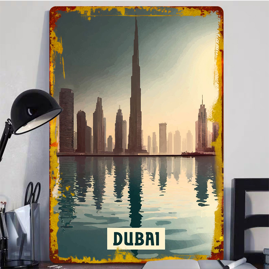 Dubai Skyline at Sunset Metal  - огляд і ціна Home Office Dubai