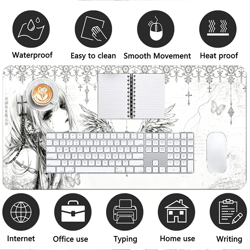 Leather Mousepad Black White A - огляд і ціна Home Office Keyboard And Mouse